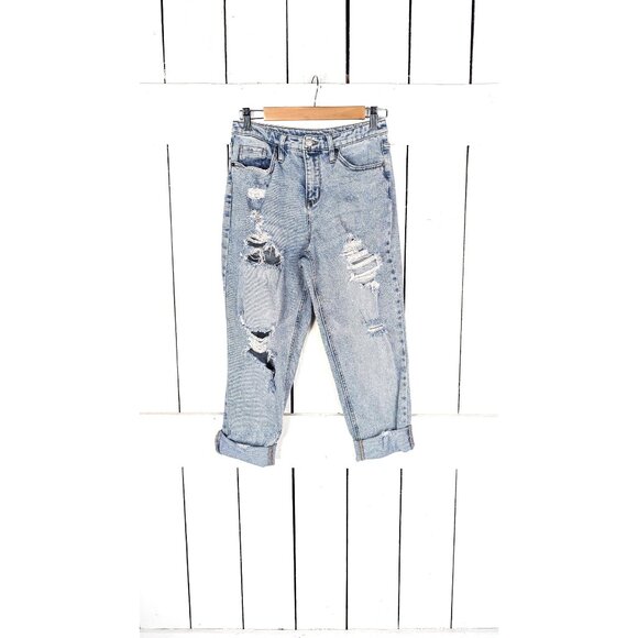 wild fable Denim - 90s distressed destroyed blue high rise  jeans